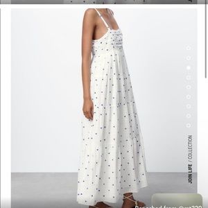 zara embroidered maxi dress